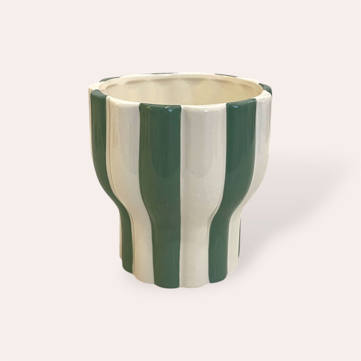Plant pot - Green stripe - 5 in