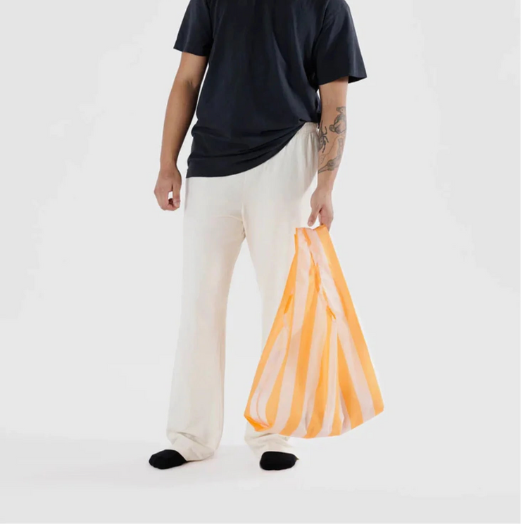 Sac réutilisable avec pochette de transport - Tangerine Wide Stripe