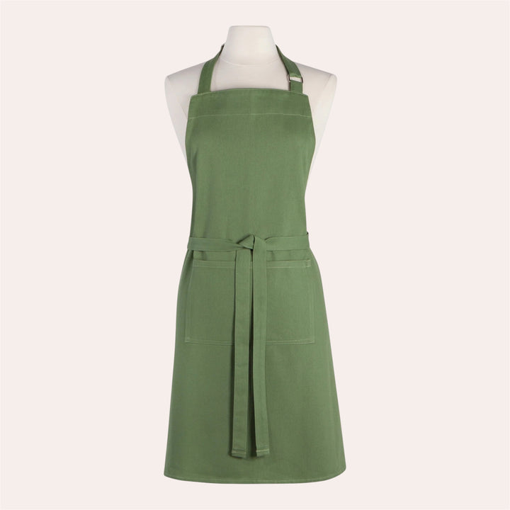 Tablier en coton doux - Vert orme