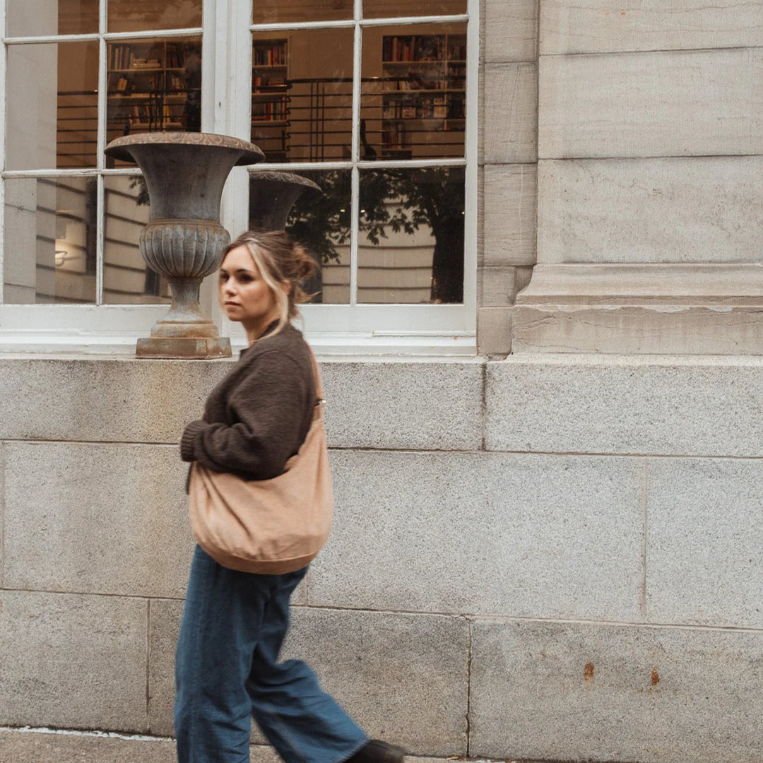 Sac croissant à bandoulière corduroy - Dune