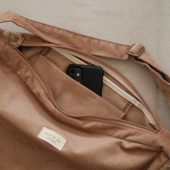 Sac croissant à bandoulière corduroy - Dune