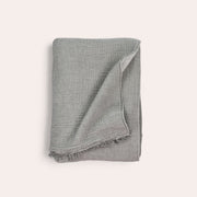 Fleece throw lined in crinkled cotton - Gray - Crinkle