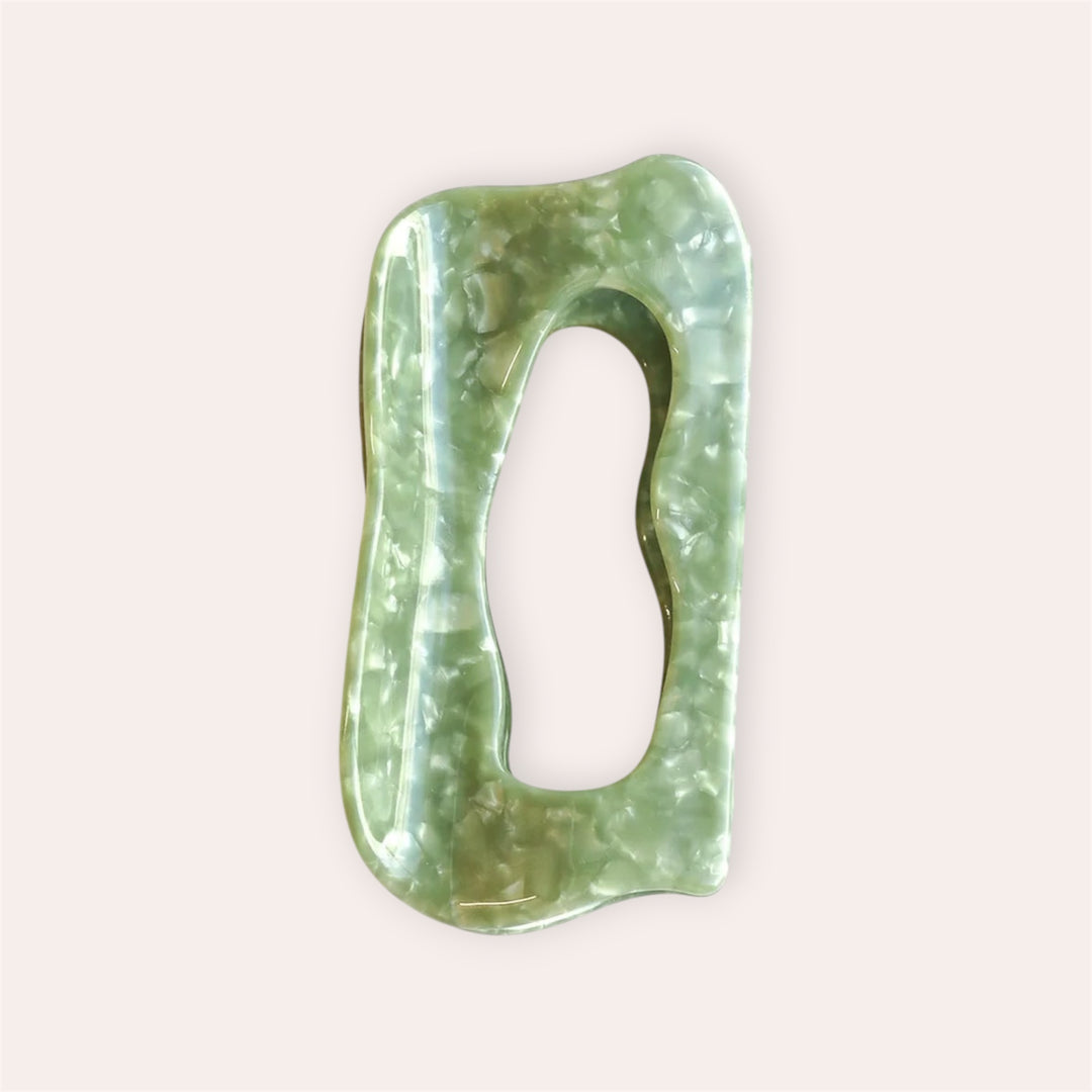 Pince à cheveux en acétate Ludi - Vert mousse