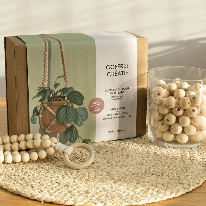 Coffret créatif - Perles de bois et corde - Jardinière