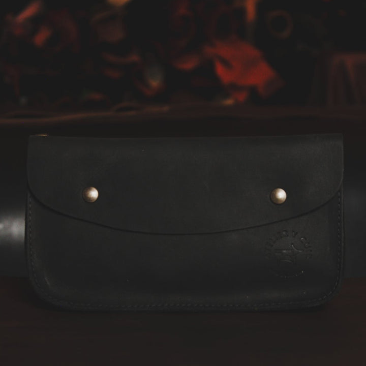 Étui en cuir recyclé - La Vintage - Noir