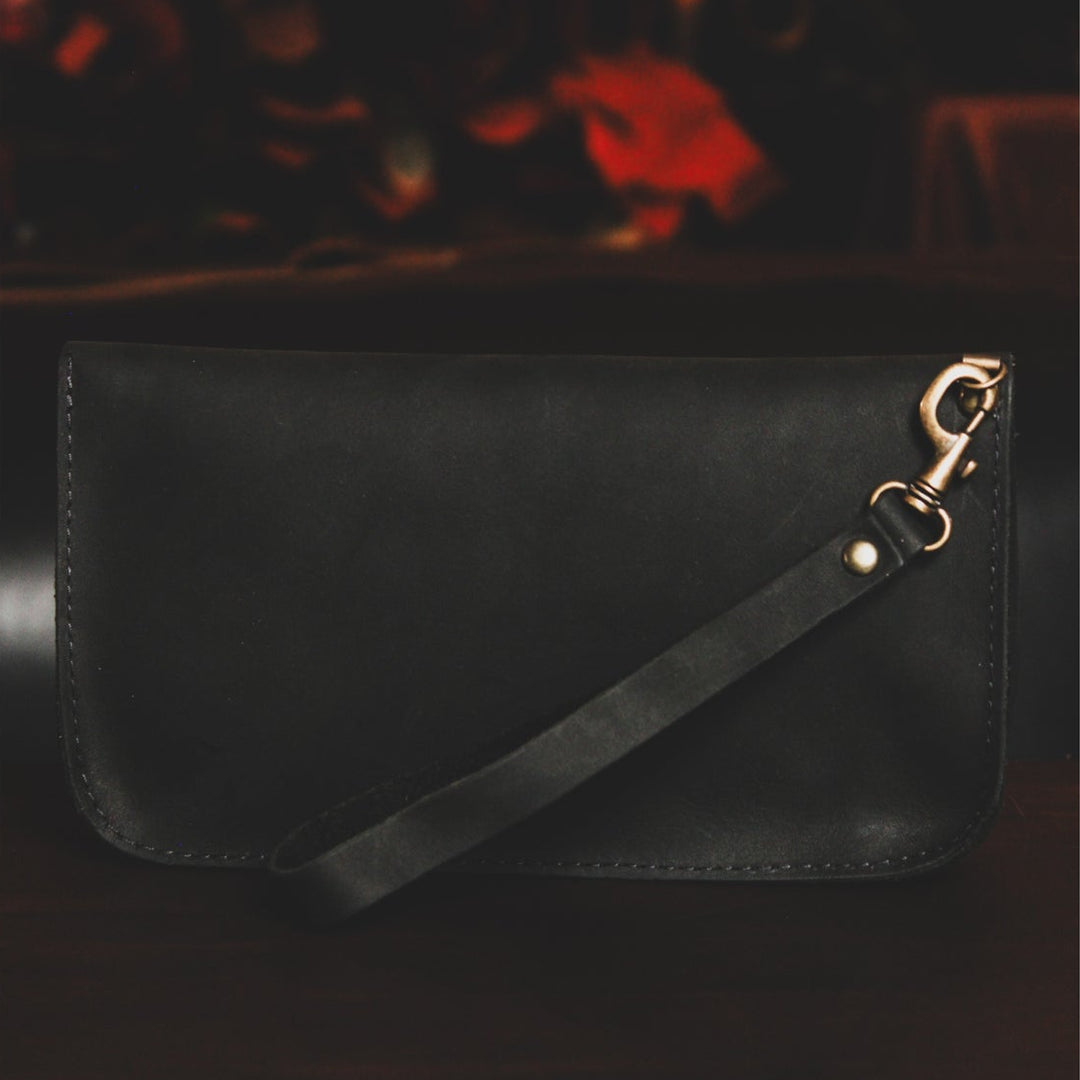 Étui en cuir recyclé - La Vintage - Noir