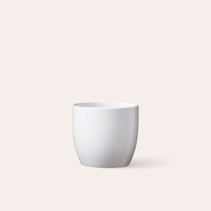 Cache-pot - Basel - Blanc Lustré - 8 cm