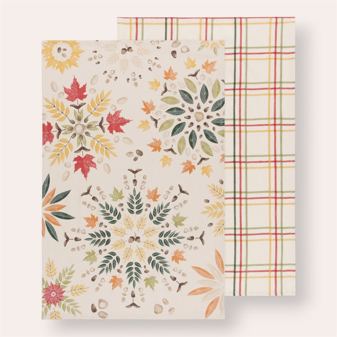 Linges à vaisselle 100% coton (ensemble de 2) - Feuillage d'automne