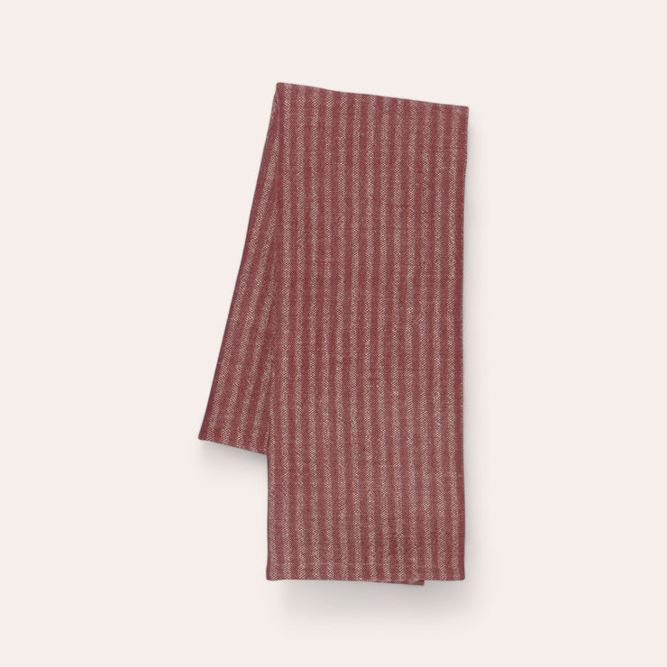 Striped linen and cotton dishcloth - Ocher