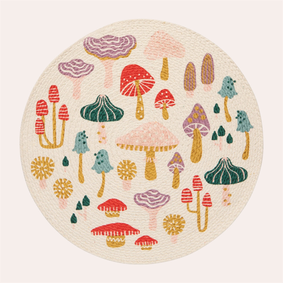 Napperon tressé rond - Champignons