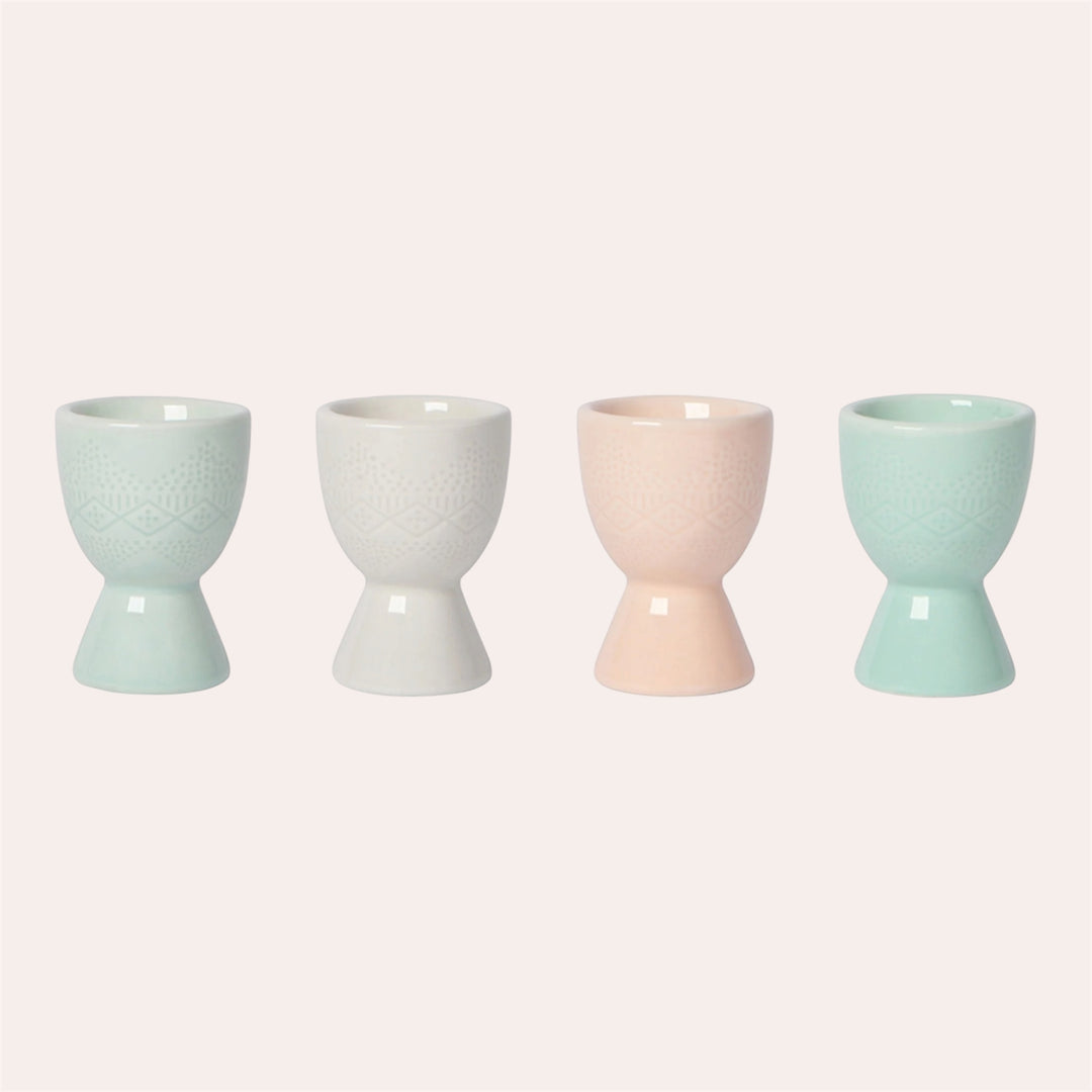 Coquetiers ornementés (ensemble de 4) - Pastel