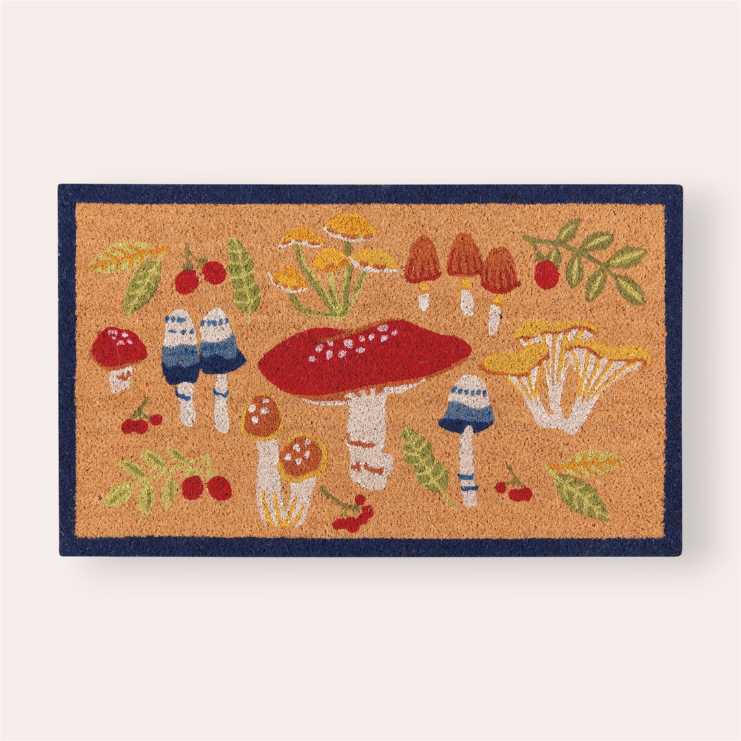 Tapis d'entrée en fibre de coco - Champignons