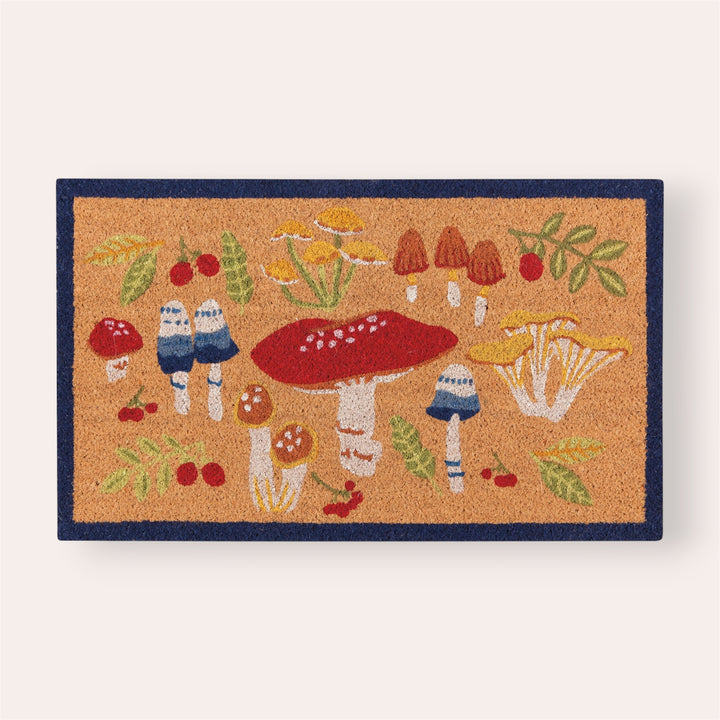 Tapis d'entrée en fibre de coco - Champignons