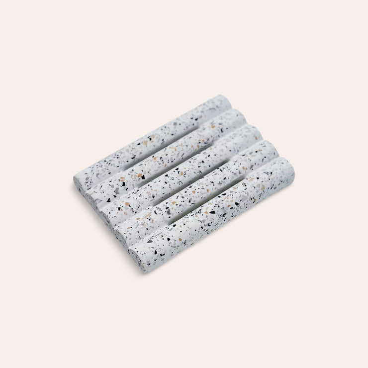 Terrazzo soap dish - White