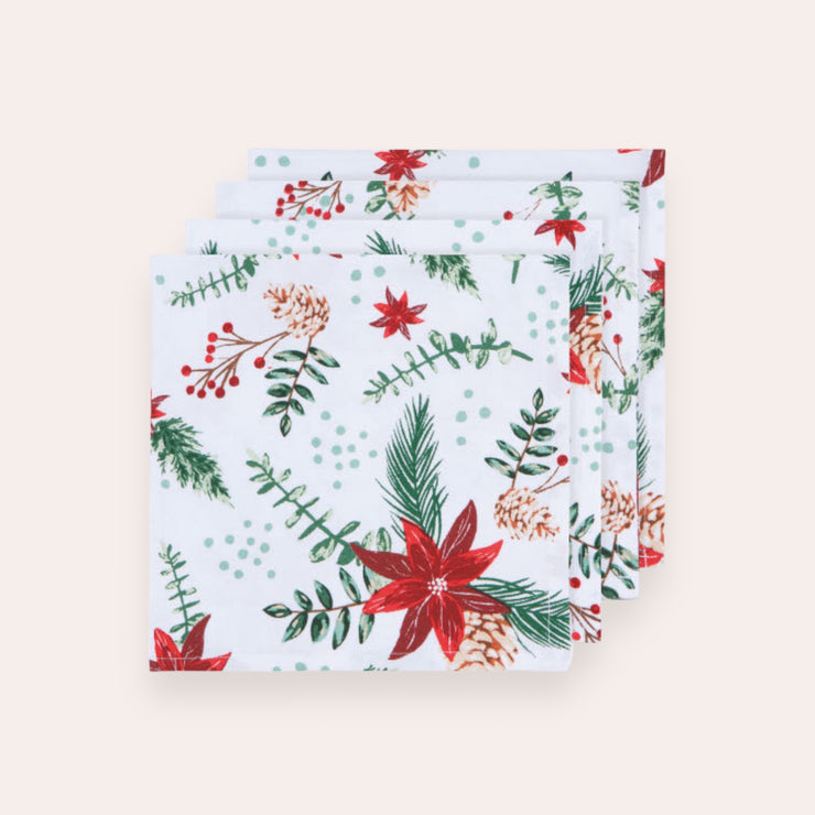 Serviettes de table (ensemble de 4) - Poinsettia