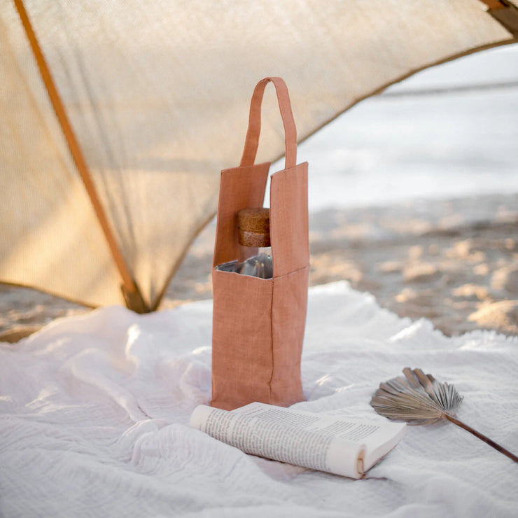 Sac à bouteille de vin - Argile rose