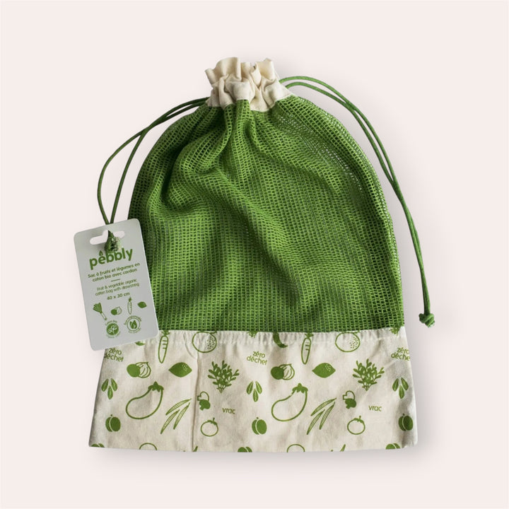 Sac pour légume en coton biologiques - Grand