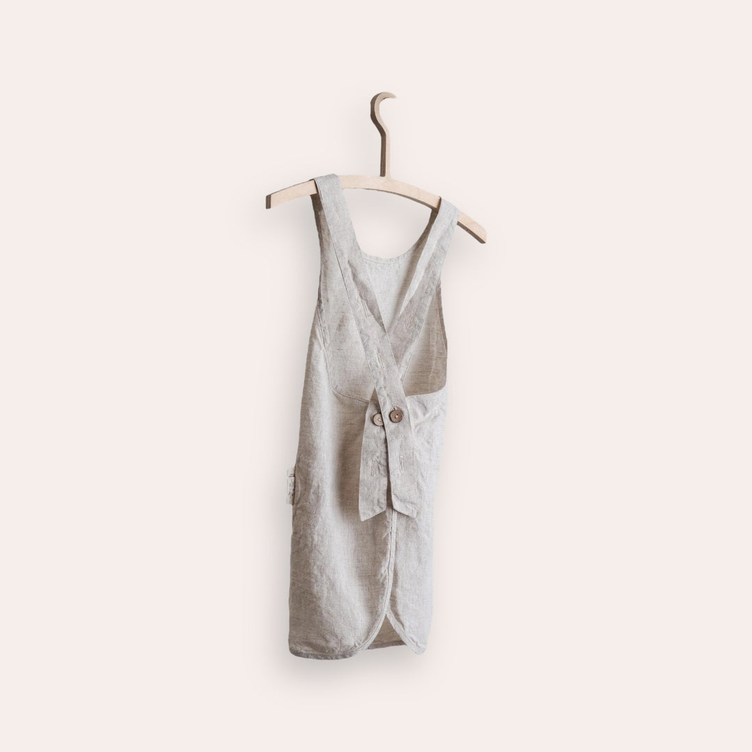 Children's linen apron - Ecru