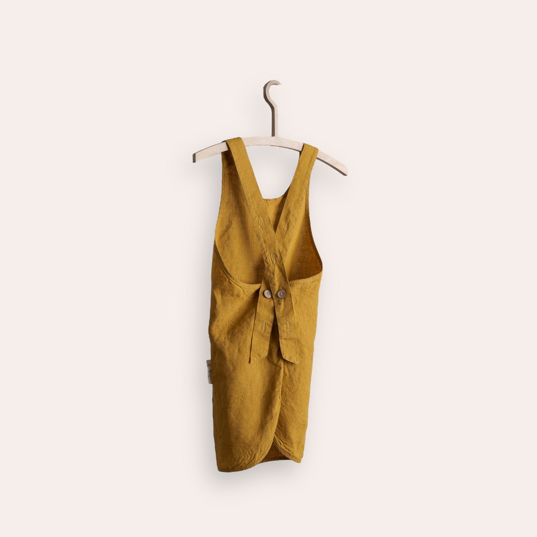 Children's linen apron - Ochre