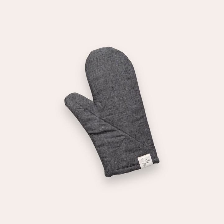 Linen Oven Mitt - Anthracite