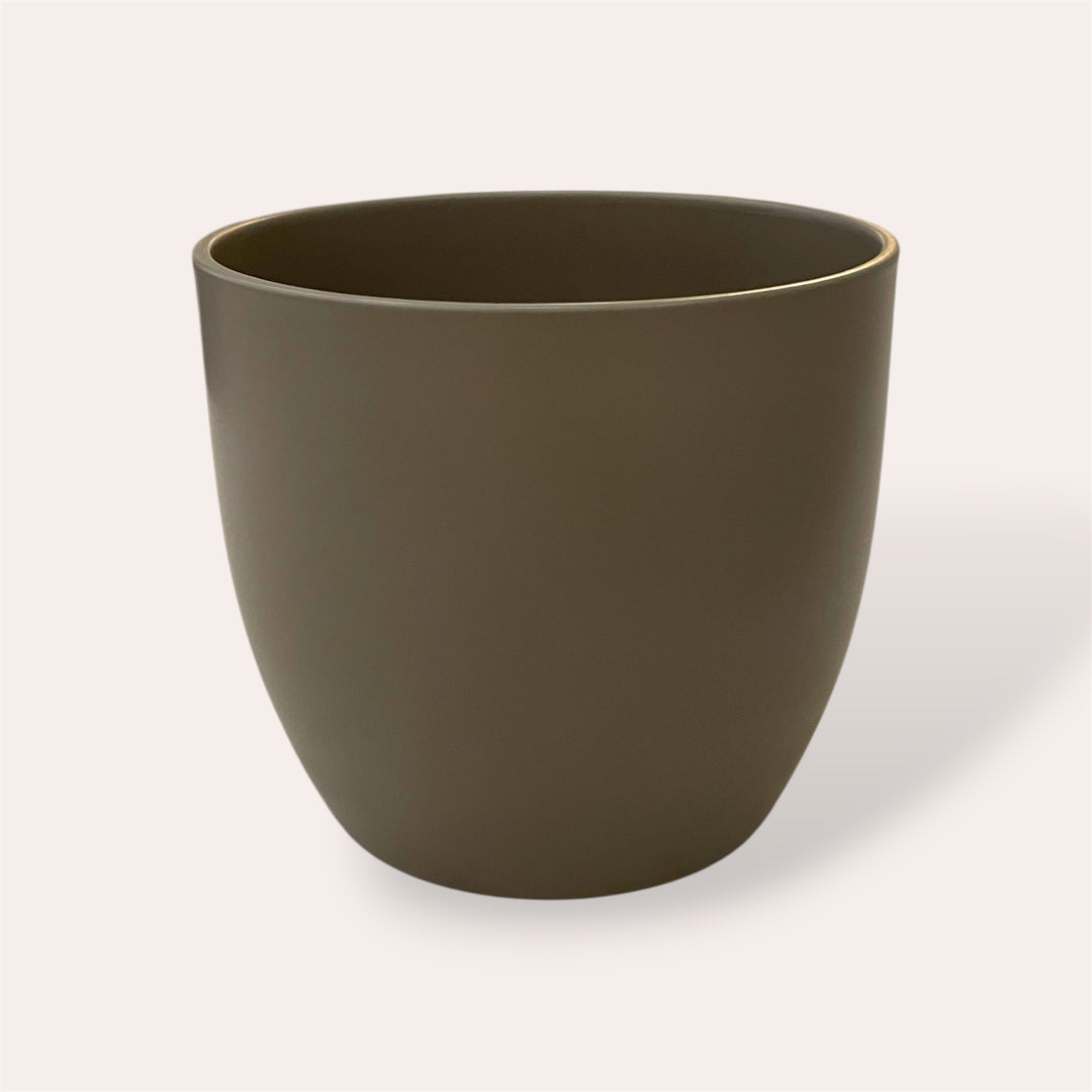 Cache-pot - Basel - Gris mat - 13 cm