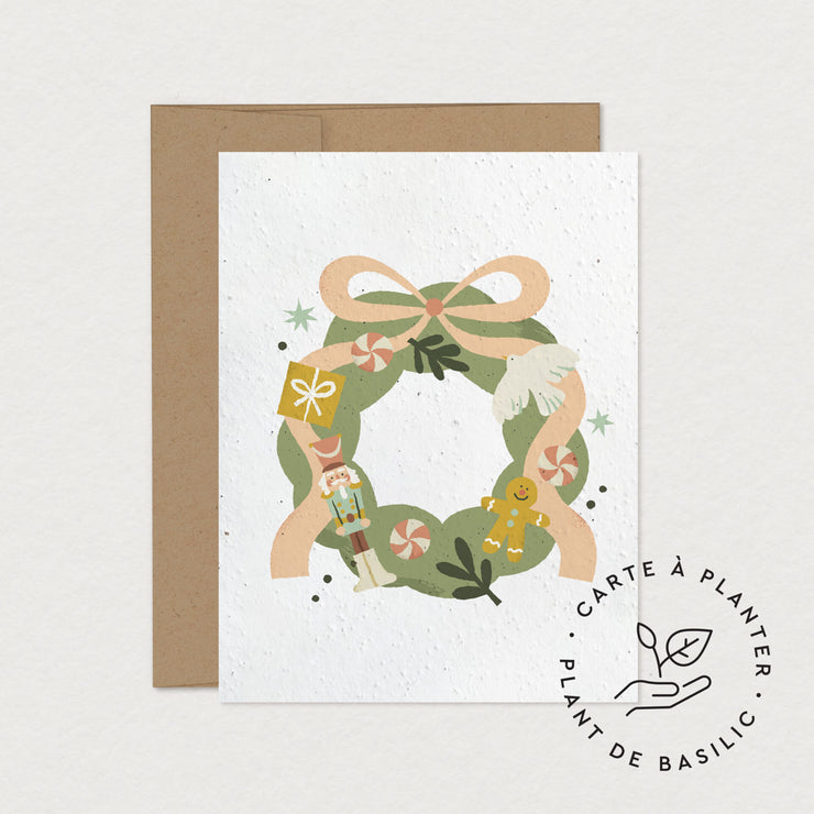 Seeded Greeting Card - Festive Squirrel 