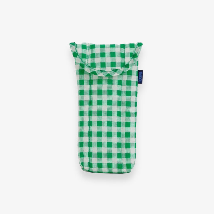 Cushioned Glasses Case - Green Gingham