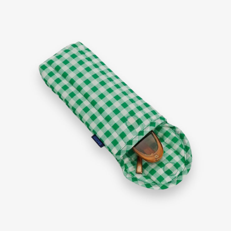 Cushioned Glasses Case - Green Gingham