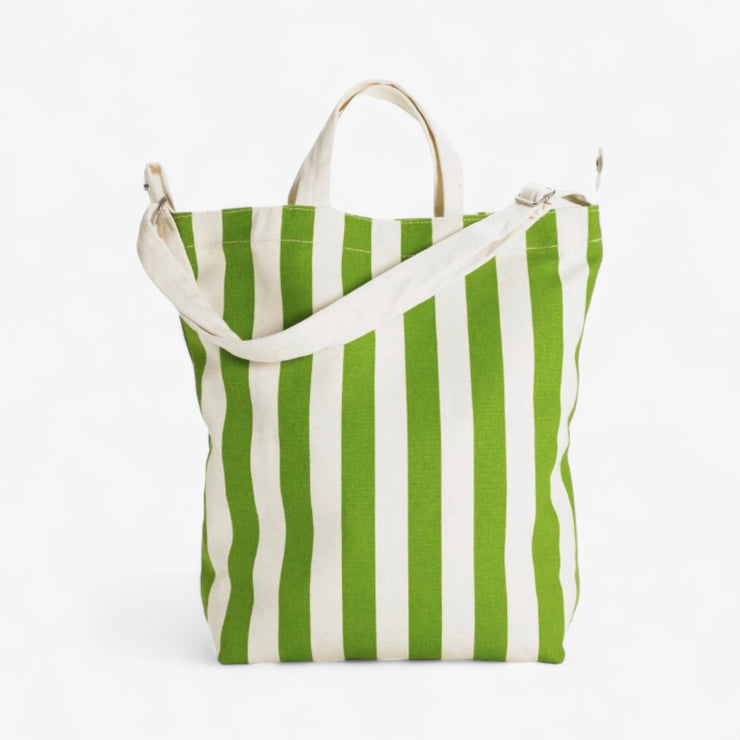 Canvas shoulder bag - Green stripes