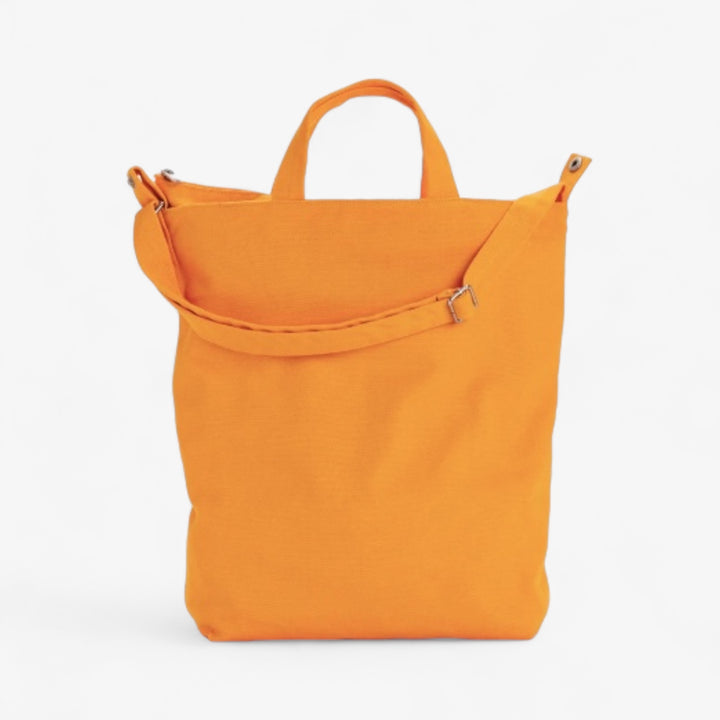 Sac zippé en bandoulière en canevas - Vertical - Tangerine