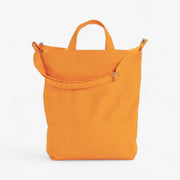 Zipped canvas shoulder bag - Vertical - Tangerine