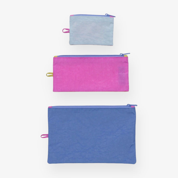 Flat Pouches (set of 3) - Vacation Colorblock 