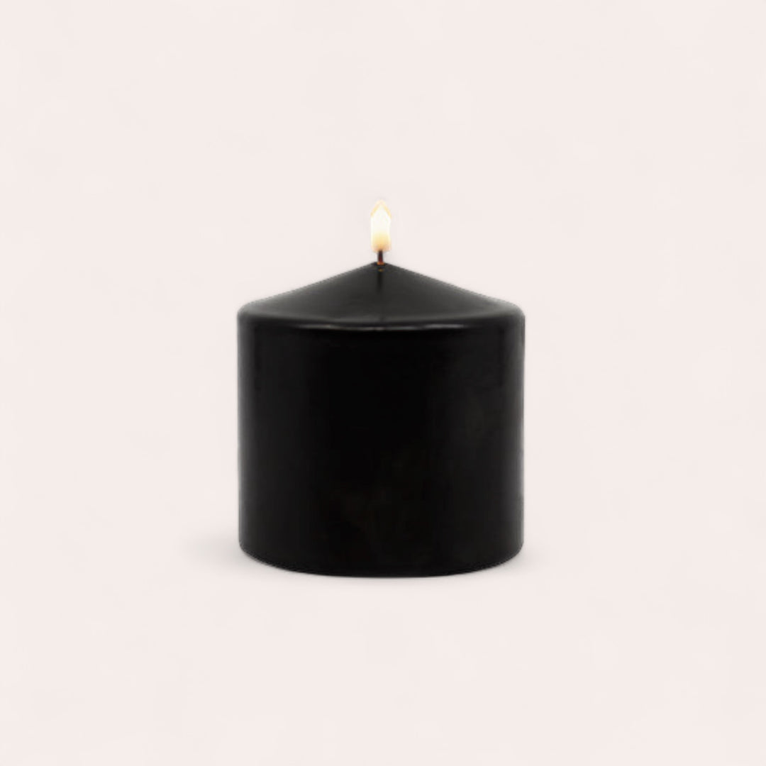 Pillar candle - Black - 3" x 3"