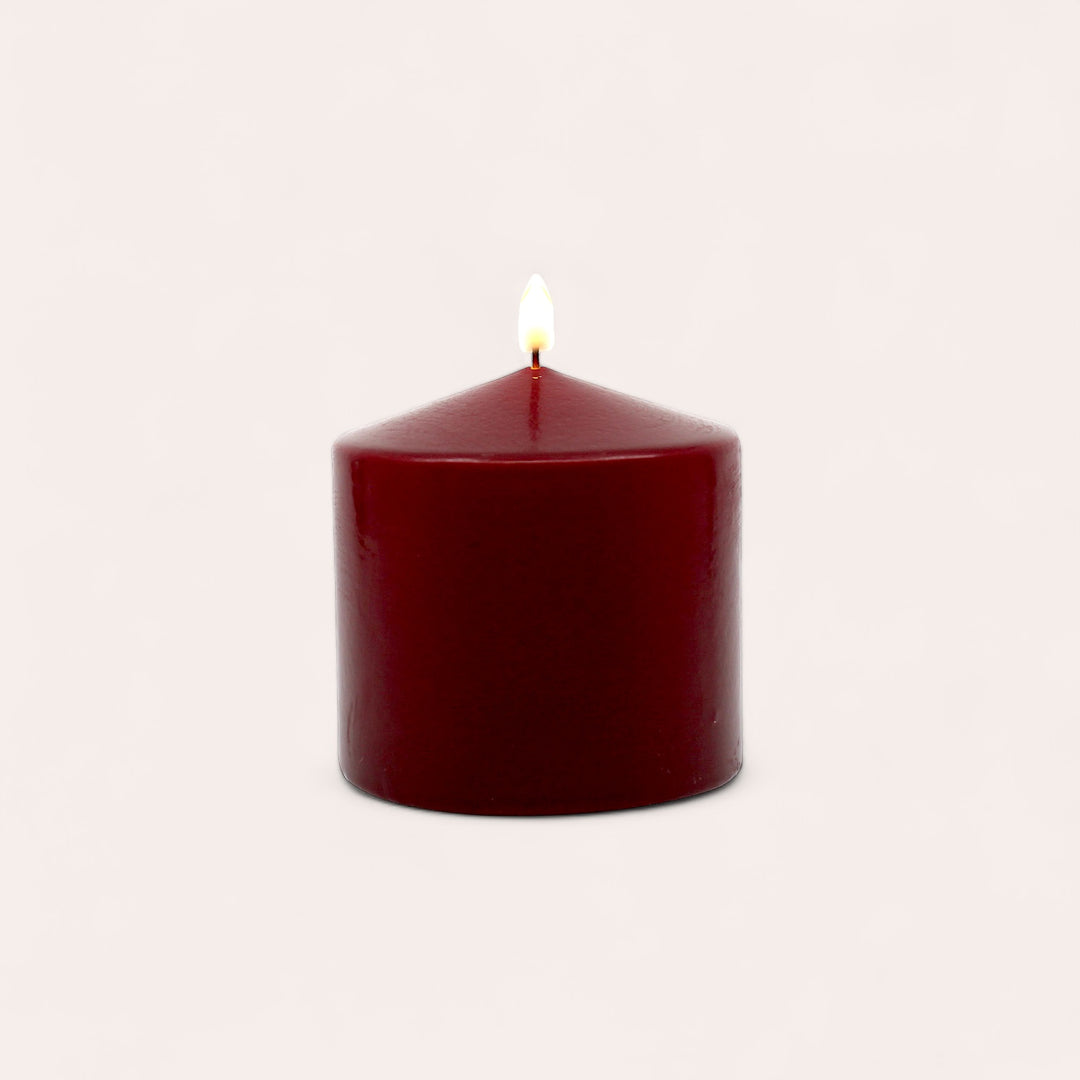 Pillar candle - Burgundy - 3" x 3"