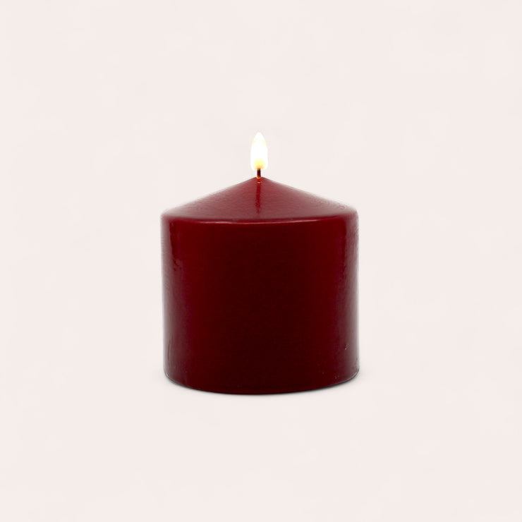 Pillar candle - Burgundy - 3" x 3"