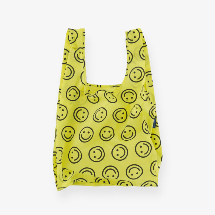 Sac réutilisable avec pochette de transport - Yellow Happy