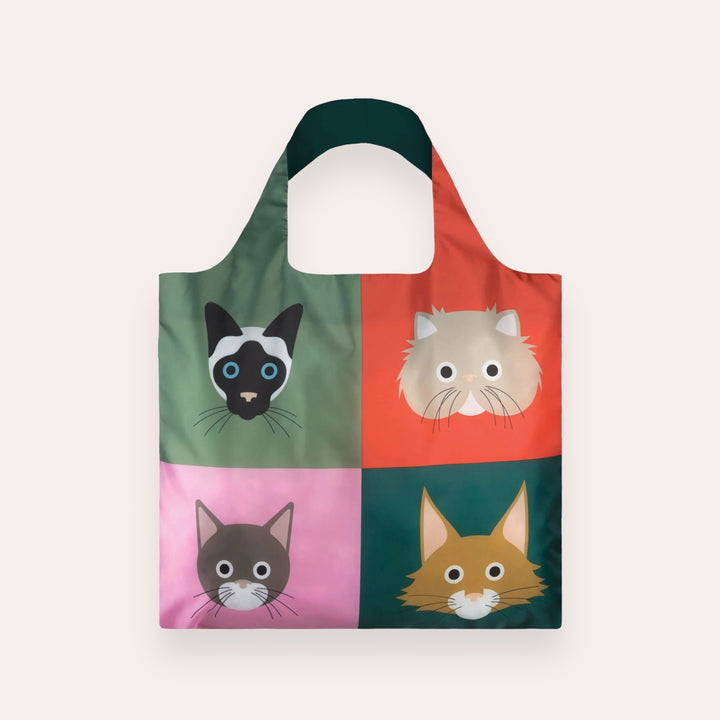 Reusable bag with snap fastener - Cats