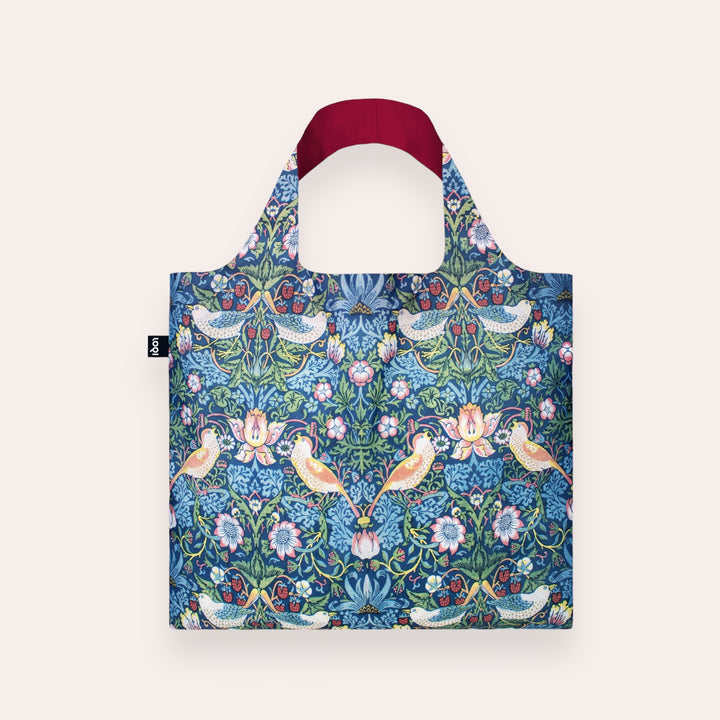 Reusable bag with snap fastener - William Morris - Strawberry Thief