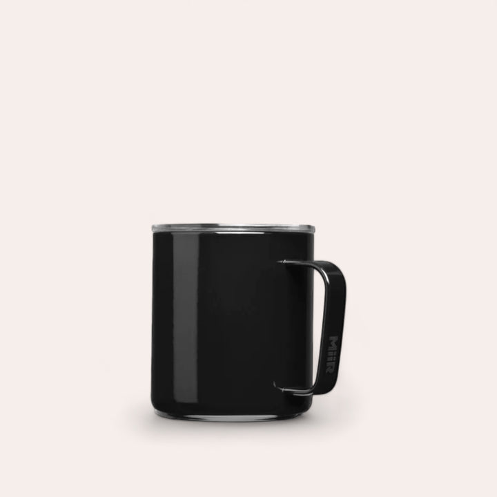 Tasse thermale TruEnamel avec poignée et couvercle coulissant - Noir