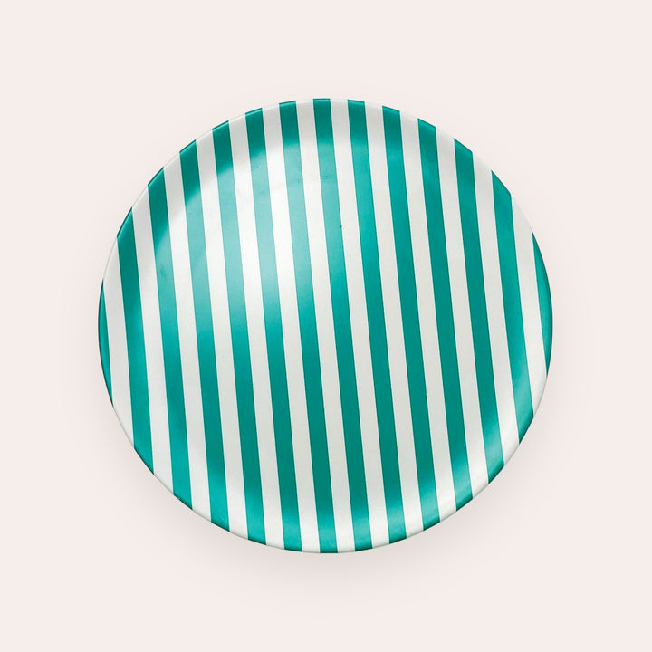 Bamboo plate - Large - Green lines