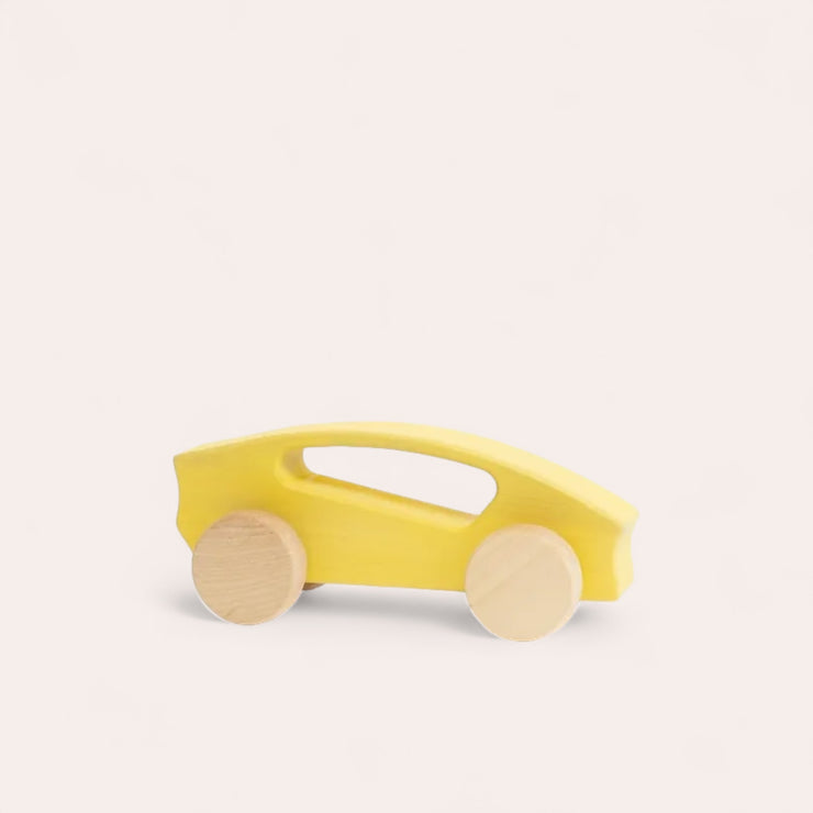 Voiture en bois - Jaune