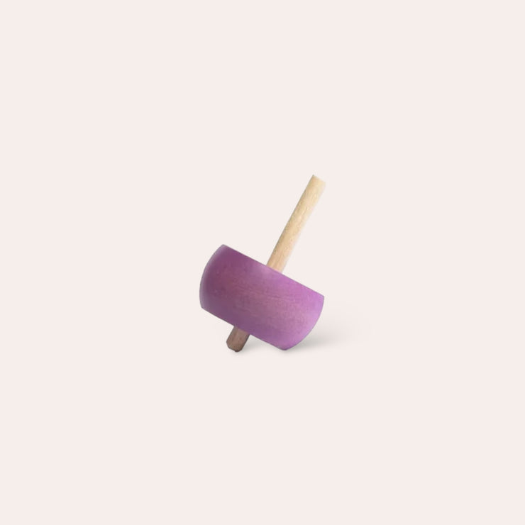 Toupie champignon en bois - Violet