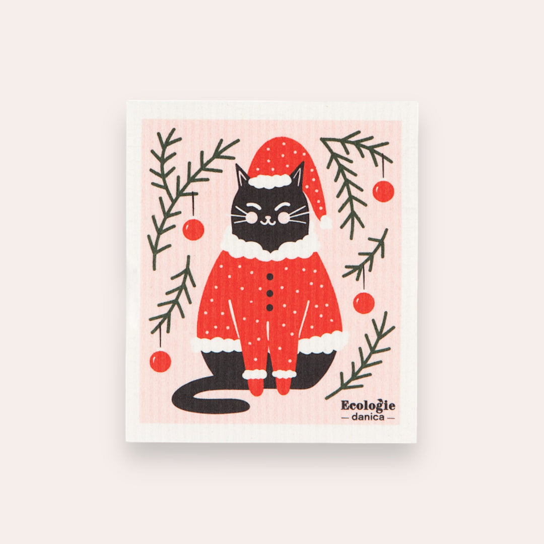 Reusable paper towel - Christmas cat