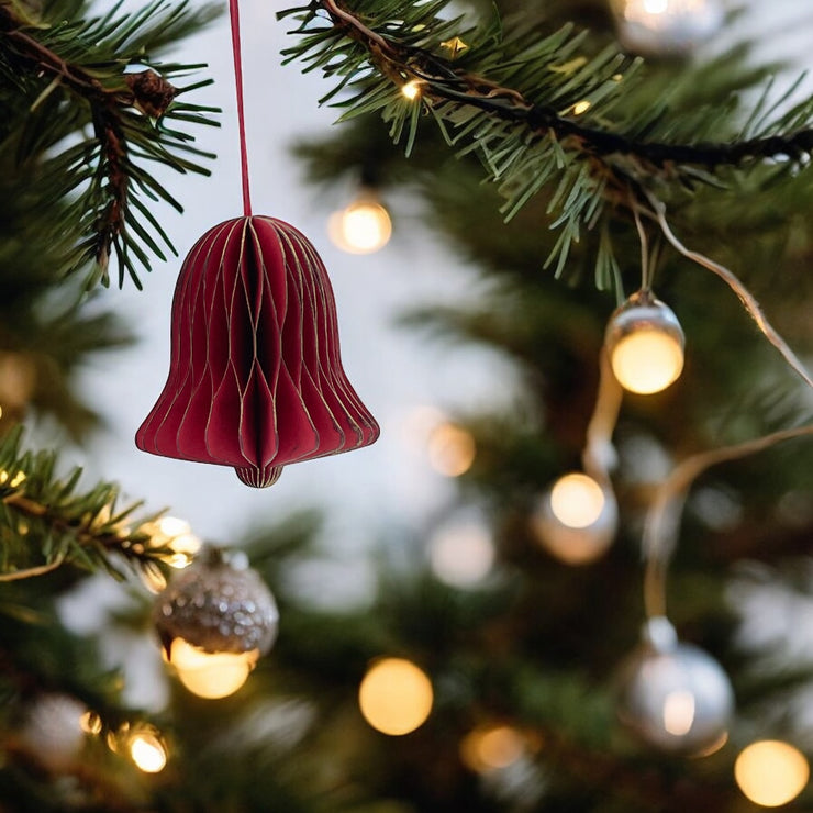 Paper Ornaments - Honeycomb - Red