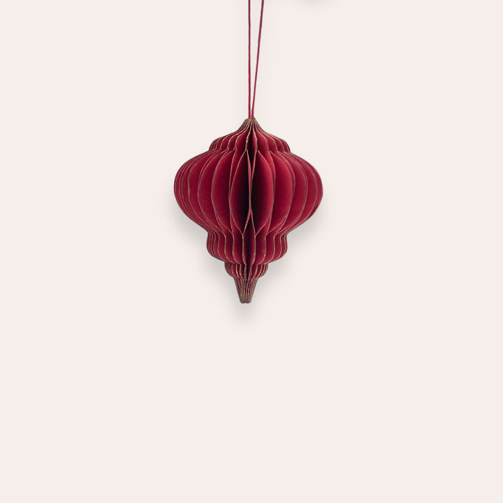 Paper Ornaments - Honeycomb - Red