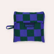 Sac réutilisable avec pochette de transport - Iris green check