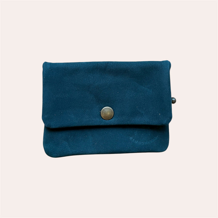 Porte-monnaie snap en cuir recyclé - Vert foncé