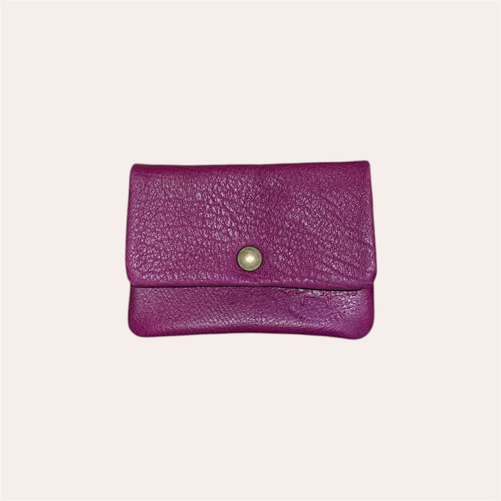 Porte-monnaie snap en cuir recyclé - Pourpre