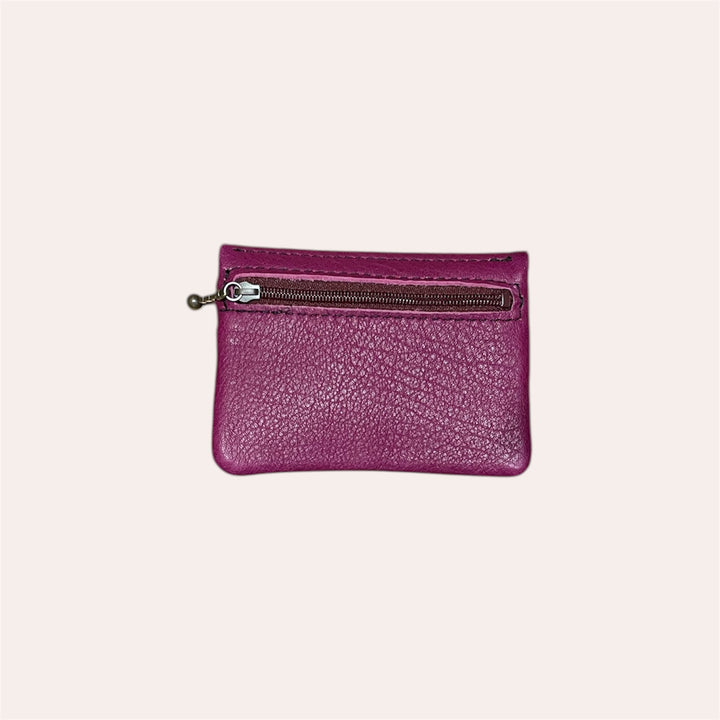 Porte-monnaie snap en cuir recyclé - Pourpre
