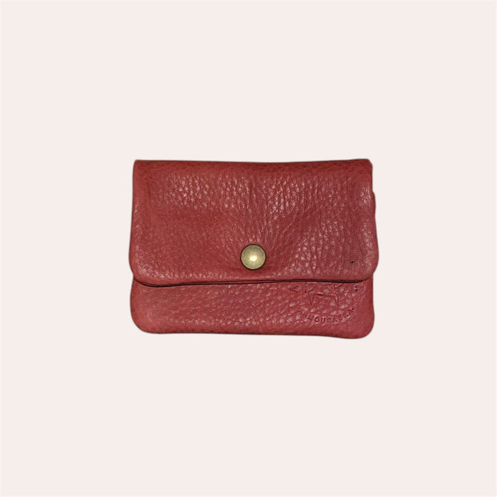 Porte-monnaie snap en cuir recyclé - Rouge